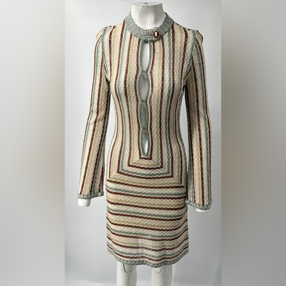 MISSONI long sleeve a-line mini dress